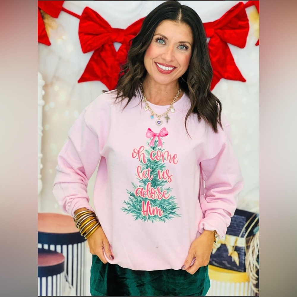 “Oh Come Let Us Adore Him” Christmas sweatshirt